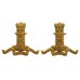 Pair of 11th Hussars (Prince Albert's Own) Officer's Gilt Collar Badges