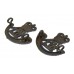 Pair of Durham Light Infantry (D.L.I.) Officer's Service Dress Collar Badges - Queen's Crown