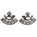 Pair of Durham Light Infantry (Bugle/DURHAM) Anodised (Staybrite) Shoulder Titles