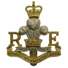 Royal Monmouthshire Royal Engineers Bi-Metal Cap Badge - Queen's Crown