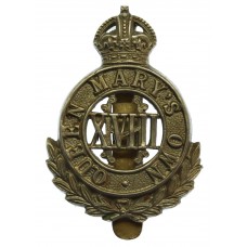 18th Hussars (Queen Mary's Own) Cap Badge - King's Crown