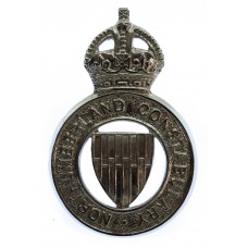 Northumberland Constabulary Cap Badge - King's Crown