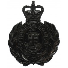 St. Helens Police Black Wreath Helmet Plate - Queen's Crown