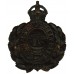 Folkestone Borough Police Black Wreath Helmet Plate - King's Crown
