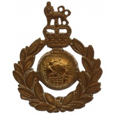 Royal Marines Brass Cap Badge - Queen's Crown 