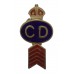 WW2 Civil Defence Enamelled Lapel Badge with 5 Years Service Chevrons