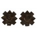 Pair of Highland Light Infantry (H.L.I.) Officer's Service Dress Collar Badges - Queen's Crown