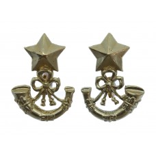 Pair of Cameronians (Scottish Rifles) White Metal Collar Badges