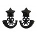 Pair of Cameronians (Scottish Rifles) Blackened Collar Badges