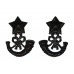 Pair of Cameronians (Scottish Rifles) Blackened Collar Badges