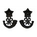 Pair of Cameronians (Scottish Rifles) Blackened Collar Badges
