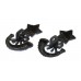 Pair of Cameronians (Scottish Rifles) Blackened Collar Badges