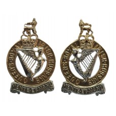 Pair of Queen's Royal Irish Hussars Anodised (Staybrite) Collar B