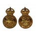 Pair of 7th Queen's Own Hussars Collar Badges - King's Crown