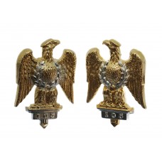 Pair of 1st Royal Dragoons Anodised (Staybrite) Collar Badges