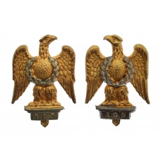 Pair of 1st Royal Dragoons Officer's Silvered & Gilt Collar Badges