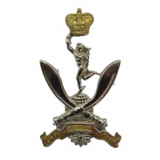 The Queen's Gurkha Signals Bi-Metal Cap Badge - Queen's Crown