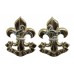 Pair of King's Regiment Anodised (Staybrite) Collar Badges