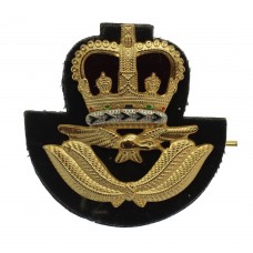Royal Air Force (R.A.F.) Warrant Officer's Beret Badge - Queen's Crown