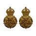 Pair of Women's Royal Army Corps (W.R.A.C.) Officer's Gilt Collar Badges - King's Crown