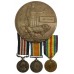 WW1 Military Medal, British War Medal, Victory Medal & Memorial Plaque along with Brothers WW1 Medal Pair - Private / Drummer B. Taylor, 17th (1st South East Lancashire Bantams) Bn. Lancashire Fusiliers - K.I.A.