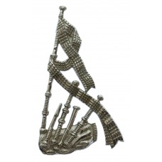 British Army Piper's Chrome Arm Badge