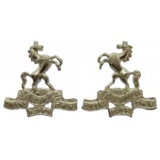 Pair of Queen's Own Buffs, Royal Kent Regiment Officer's Silvered