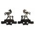 Pair of Queen's Own Buffs, Royal Kent Regiment Anodised (Staybrite) Collar Badges