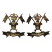 Pair of 9th/12th Royal Lancers Anodised (Staybrite) Collar Badges