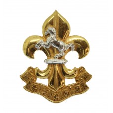 King's Regiment Officer's Gilt Cap Badge