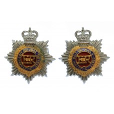 Pair of Royal Army Service Corps (R.A.S.C.) Officer's Collar Badges - Queen's Crown