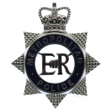 Metropolitan Police Enamelled Star Cap Badge - Queen's Crown
