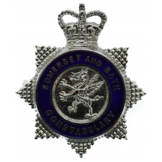 Somerset and Bath Constabulary Senior Officer's Enamelled Cap Badge - Queen's Crown