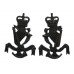 Pair of Royal Ulster Rifles (R.U.R.) Collar Badges - Queen's Crown