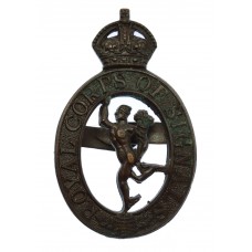 Royal Corps of Signals Officer's Service Dress Cap Badge - King's Crown 