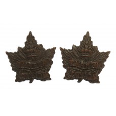 Pair of 2nd Canadian Mounted Rifles Bn. (British Columbia Horse) WW1 C.E.F. Collar Badges