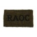 Royal Army Ordnance Corps (R.A.O.C.) Cloth Slip On Shoulder Title