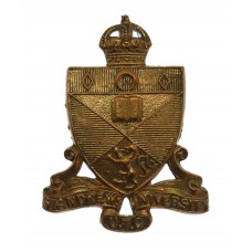 St. Andrew's University U.T.C. Cap Badge - King's Crown