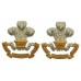 Pair of South Lancashire Regiment Officer's Silvered & Gilt Collar Badges