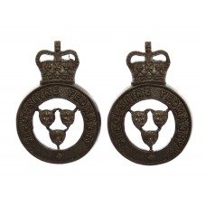 Pair of Shropshire Yeomanry Officer's Service Dress Collar Badges