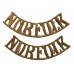 Pair of Norfolk Regiment (NORFOLK) Shoulder Titles