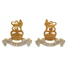 Pair of Royal Army Pay Corps (R.A.P.C.) Officer's Dress Collar Badges - Queen's Crown