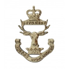 Gordon Highlanders Officer's Silvered Sporran Badge - Queen's Cro