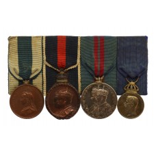 1897 Jubilee, 1902 Coronation, 1911 Coronation and King's Medal Gustav V Medal Group of Four - G. Bullimore