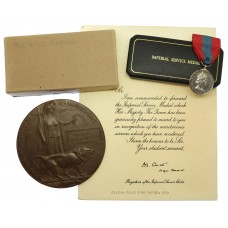 WW1 Memorial Plaque and EIIR Imperial Medal to Father & Son -