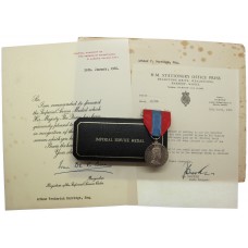 EIIR Imperial Service Medal in Box with Award Certificate & L