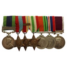1908 IGS (Clasp - North West Frontier 1930-31) and WW2 Long Service & Good Conduct Medal Group of Seven - Colour Sergeant F.G. Leveratt, Essex Regiment