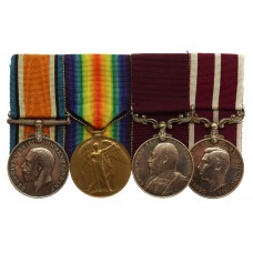 WW1 British War Medal, Victory Medal, Edward VII LS&GC and George VI Meritorious Service Medal Group of Four - Colour Sergeant (later Captain) H. Baxter, 5th Bn. Essex Regiment