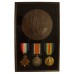 WW1 Submarine Commander Casualty 1914-15 Star Medal Trio and Memorial Plaque - Lieut. C.A.C. Russell, Royal Navy