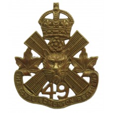 Canadian 49th The Loyal Edmonton Regiment Cap Badge - King's Crow